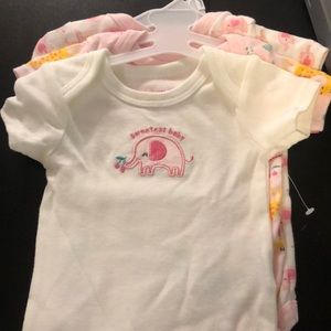 3 pack of girls onesies size 6-9 months